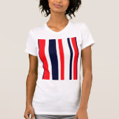 白、青、赤の各ストライプ色 Tシャツ (正面)