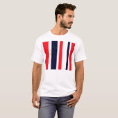 白、青、赤の各ストライプ色 Tシャツ (正面フル)
