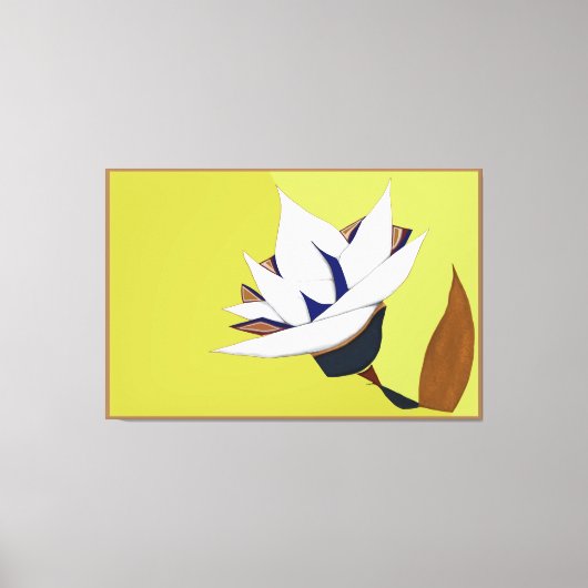 白、青、金ゴールド キャンバスプリント (正面)