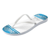 白、青、銀のレース | 結婚式 ビーチサンダル (アングル)