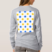 白・青・黄色のドットデザイン Tシャツ (裏面)