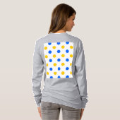 白・青・黄色のドットデザイン Tシャツ (裏面フル)