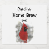 白(鳥)ショウジョウコウカンチョウビールラベルの赤ビードインホワイト ビールラベル (シングルラベル)