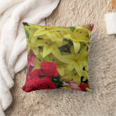 白+黄色、緑+紫、花+花 クッション (ブランケット)