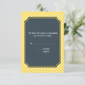 白、黄、および木炭の水玉模様 出欠カード (スタンド正面)