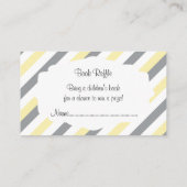 白・黄・灰色の象ストライプ象の本ラッフル エンクロージャーカード (裏面)