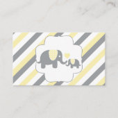 白・黄・灰色の象ストライプ象の本ラッフル エンクロージャーカード (正面)