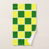 白、黄、緑の正方形 バスタオルセット (ハンドタオル)