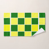 白、黄、緑の正方形 バスタオルセット (ハンドタオル)