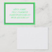 白（黒と緑の枠） 名刺 (正面/裏面)