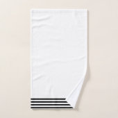 白＋黒のストライプ バスタオルセット (ハンドタオル)