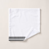 白＋黒のストライプ バスタオルセット (ウォッシュタオル)