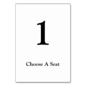 白/黒のテー結婚ブル番号カード テーブルナンバー (裏面)