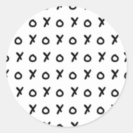 白＆黒のX オー エックスオー エックス＆オーのトレンディーでかわいい ラウンドシール