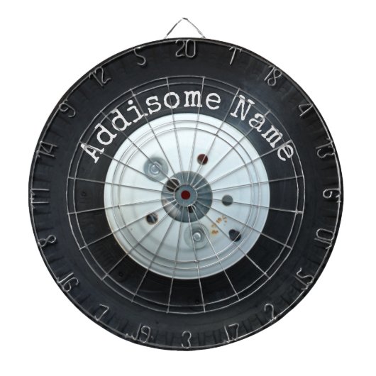 白&黒トラックホイール/車のタイヤ ダーツボード (正面)