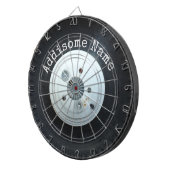 白&黒トラックホイール/車のタイヤ ダーツボード (正面右)