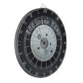 白&黒トラックホイール/車のタイヤ ダーツボード (正面左)