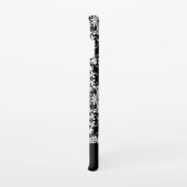 白(黒)オンブラックダマスク(ラインストーン&ネーム) SAMSUNG GALAXYケース (右側)