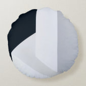 白、黒、グレーのイラストレーション ラウンドクッション (裏面)