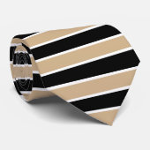白、黒、タンの水平タイストライプのプ ネクタイ (ロール)