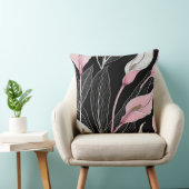 白、黒、ピンクのユリ クッション (椅子)