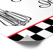 白・黒・赤のビートItサイン ポスター (角)