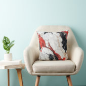 白、黒、赤大理石の化粧枕 クッション (椅子)