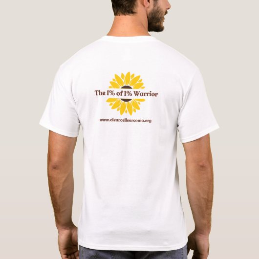 白 - 1%の中の1%の戦士 Tシャツ (裏面)