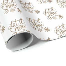 白|Let It Snow Crismas Rapping紙 ラッピングペーパー