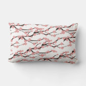 白bの上にブルーミングさくらんぼを施したシームレスな模様 ランバークッション (裏面)