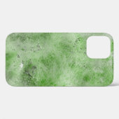 白b上の緑の水色とインク紙質感 Case-Mate iPhoneケース (裏面 (横))