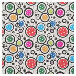 白BG上のピックボールミックス ファブリック