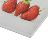白Cbcnaの3つのイチゴ カッティングボード (角)