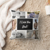 白I Love Youパパ家族フォトコラージュ クッション (ブランケット)