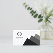 白ID812の任意の3色ジオメトリ付き/ロゴブロック 名刺 (スタンド正面)