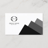 白ID812の任意の3色ジオメトリ付き/ロゴブロック 名刺 (正面)