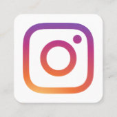 白Instagramモダンソーシャルメディアのプロフィール写真 スクエア名刺 (裏面)