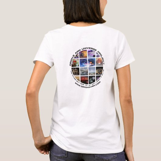白OA Tシャツポケットロゴ 両面 Tシャツ (裏面)