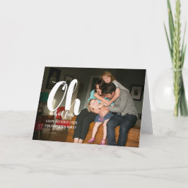 白Oh何おもしろい休日の写真グリーティングカード シーズンカード