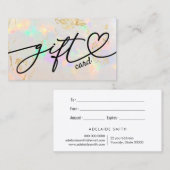 白opalテクスチャギフト証明書カード 名刺 (正面/裏面)