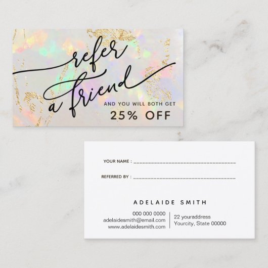 白opalテクスチャ参照カード 名刺 (正面/裏面)