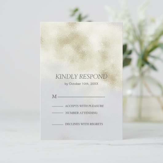 白Opal RSVPカード (スタンド正面)