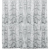 白Pythonスネークスキンプリント シャワーカーテン (正面)