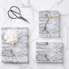 白Pythonスネークスキンプリント ラッピングペーパーシート