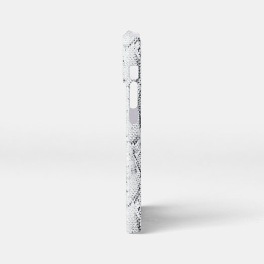 白Pythonスネークスキンプリント iPhoneケース (左側面)