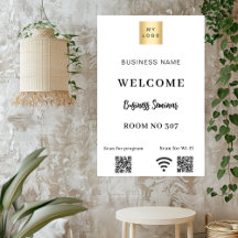 白QRコードビジネスロゴセミナールームWi-Fi