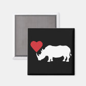 白Rhinoとハート マグネット (正面/裏面)