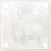 白Rhino ガラスコースター (裏面)