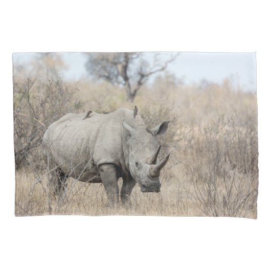 白Rhino 枕カバー (正面)