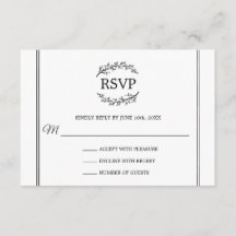 白RSVPエレガントスタイルブフランスのランズモノグラム